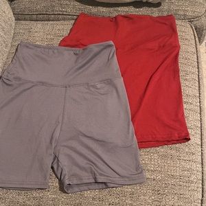 Set of 2 GAYHAY 5in Biker Shorts Size S-M Dark Gray & Wine Colors